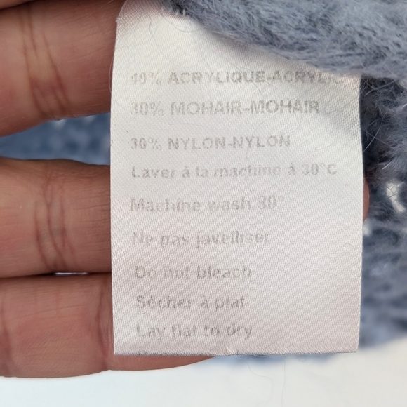 Mohair-blend Cozy Chic Women's Loose-knit Blue Sweater ~ Size Large - Picture 7 of 9